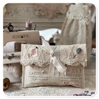 Image 1 of Vintage french lace sewing notions pouch.