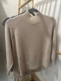Image 1 of CROP SHORT SLEEVE JUMPER- OATMEAL