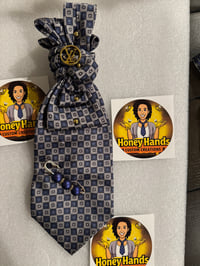 Image 2 of Custom Necktie Blue/Silver LV w hint of Gold 