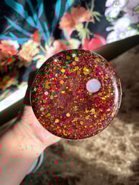 Image 4 of Pinks/Yellow Mix 16oz. glass snowglobe tumbler