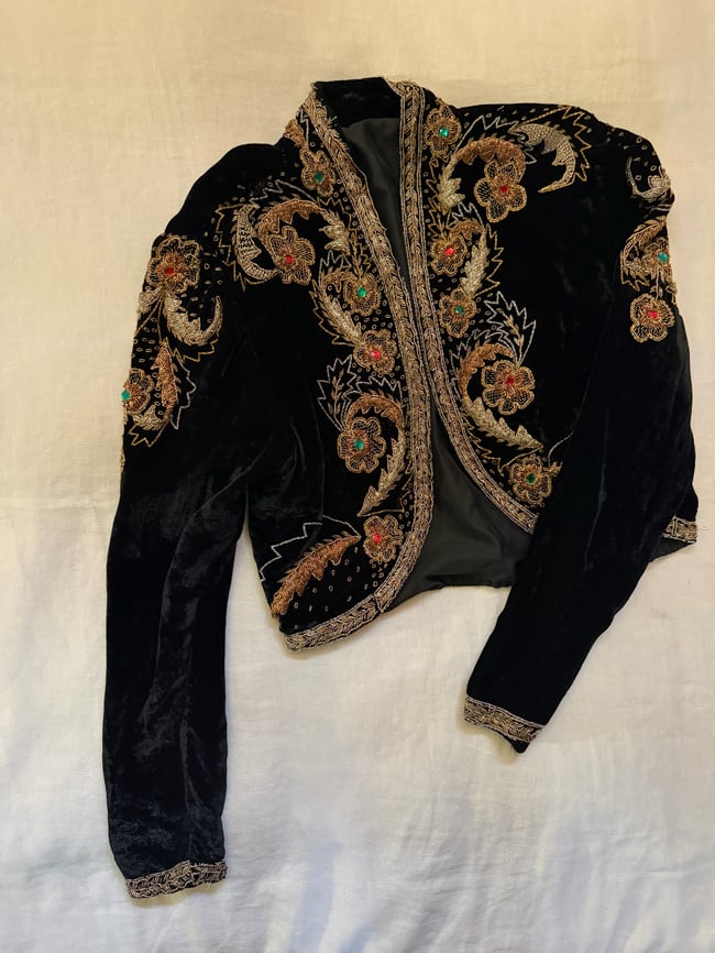 vintage velvet bolero jacket with metallic embroidery ottoman turkish