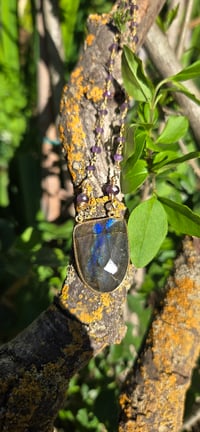 Image 2 of The Athena Labradorite and Amethyst Necklace