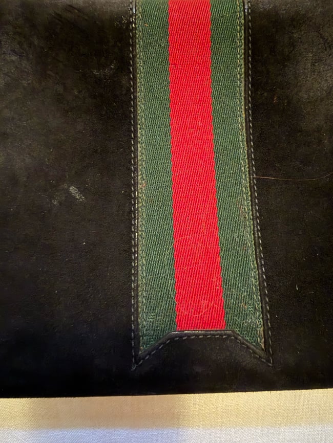 1970s Gucci italian leather handbag w lock and key