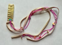 Yellow barrette with pink beads
