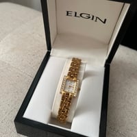 Image 2 of RARE- Vintage Elgin Gold Watch With Diamonds - NEW IN BOX 
