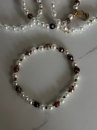 Image 7 of Starlight Shimmer | Cream and Gold  Tumbler Bracelet Stack