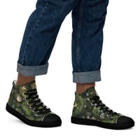 Image 6 of Men’s Flora and Fauna Goblincore Grunge Snails and Moss High Top Canvas Shoes