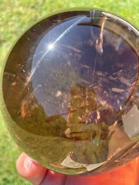 Image 10 of Large Smoky Quartz Sphere With Golden Rutile And Rainbows #1769