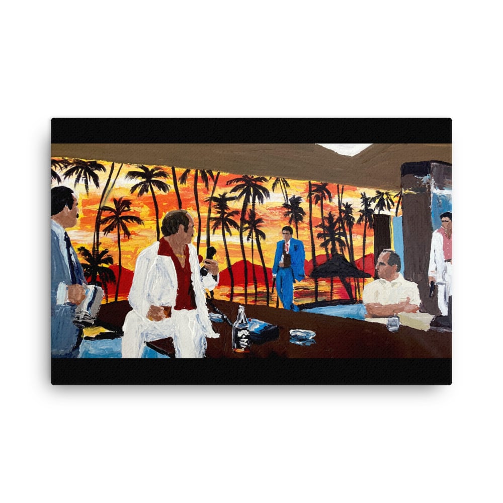 Image of Tony visits Frank Thin canvas 24” x 36”