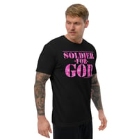 Image 4 of Soldier For God PINK Fitted Short Sleeve T-shirt