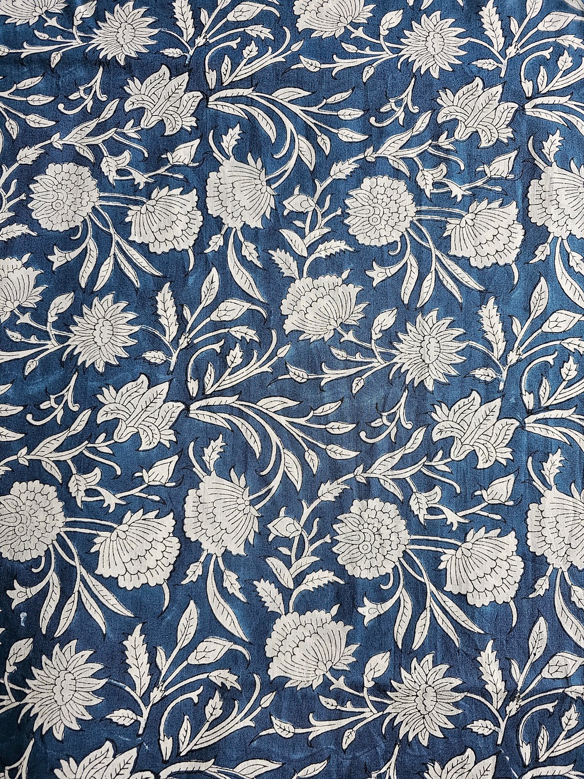 Image of Namaste fabric fleurs grimpantes (bleu roi)