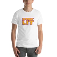 Image 1 of STAY LIT GOLD/PURPLE/PINK Short-Sleeve Unisex T-Shirt