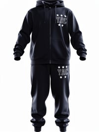 Image 5 of YAC Black 5 Star Mesh Blend Sweatsuit 