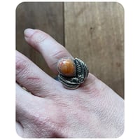 Image 3 of SALE - Fire Cantera Opal Sterling Silver Bloom Ring Size 5.5