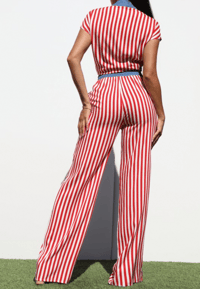 Image 2 of Do It For Me Striped Woven Top and Pants Set 