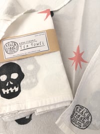 Image 5 of Skull Pattern Tea Towels (SET OF 2) - Hand Stamped