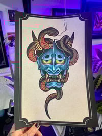 Image 2 of Snake & Hannya Colour Print A4