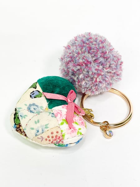 Image of My Heart To Yours Ornament Quilted Mini Keychain 5