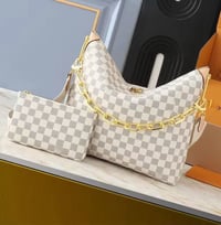 White check hobo bag