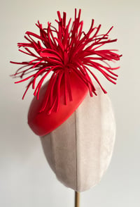 Image 1 of Red  leather button 