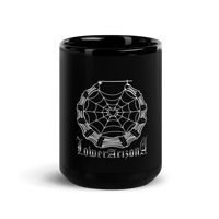 Image 1 of Lower Arizona Jewelry Black Web Black Glossy Mug