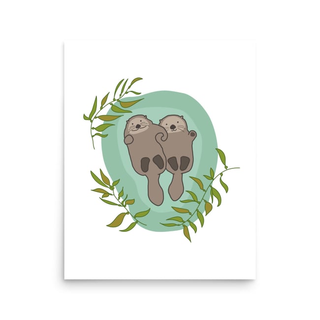 Otter Love Art Print