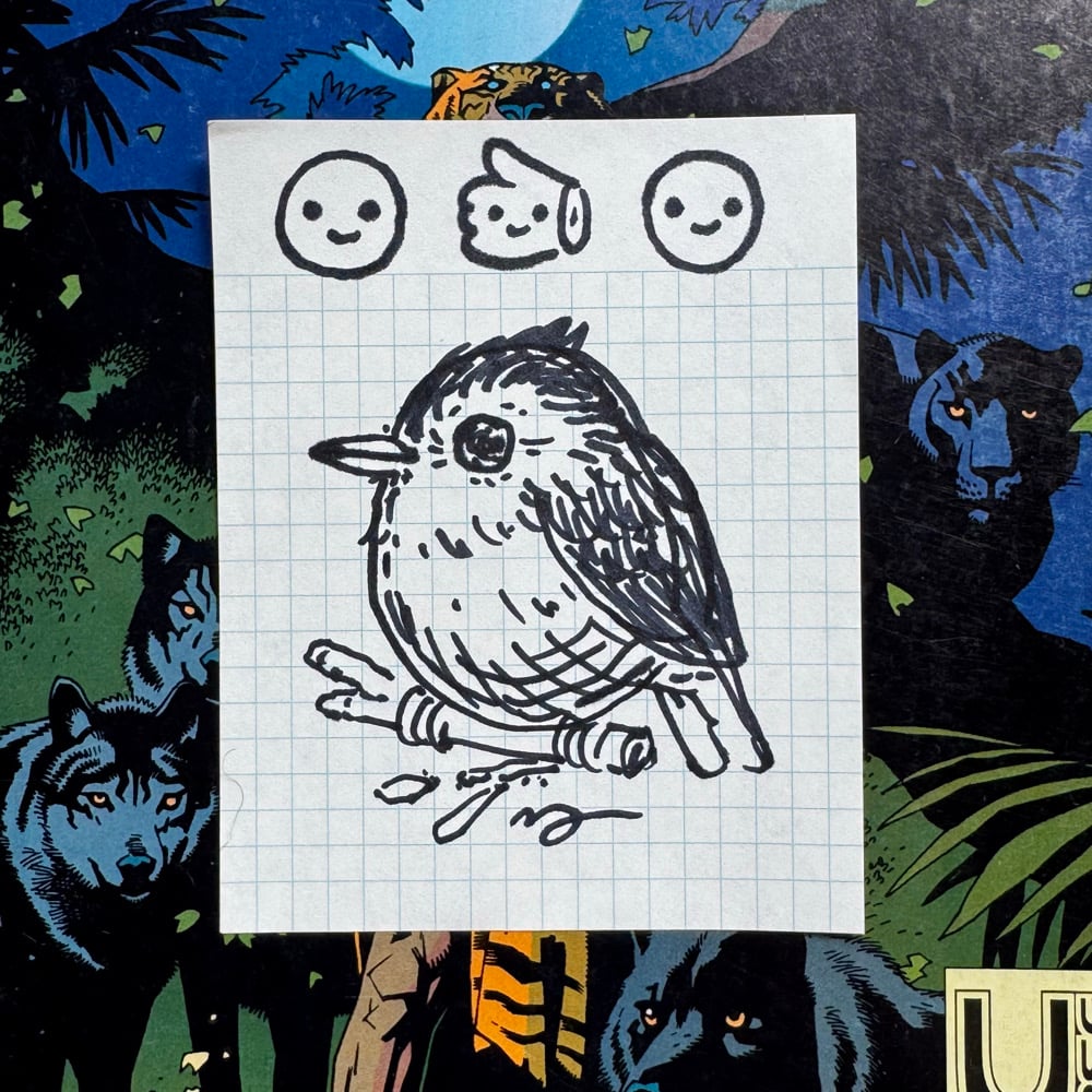Image of Fat Bird Sharpie Sketch #119