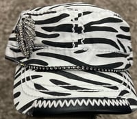 Image 2 of Leather Bill Cadet Zebra Hat Large Angel Wings