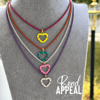 Image 1 of Enamel Box Chaim Necklace w/CZ Enamel Heart Charm