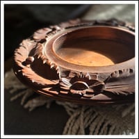 Image 5 of Carved hardwood cloche base / trinket dish
