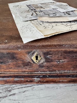 Image of Vintage writing slope with lovely wooden patina