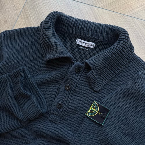 Image of 1990s Stone Island Heavweight 1/4 Button Up Sweatshirt, Size XL