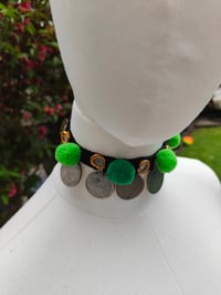 Image 4 of 🧿Festival choker pompoms Green