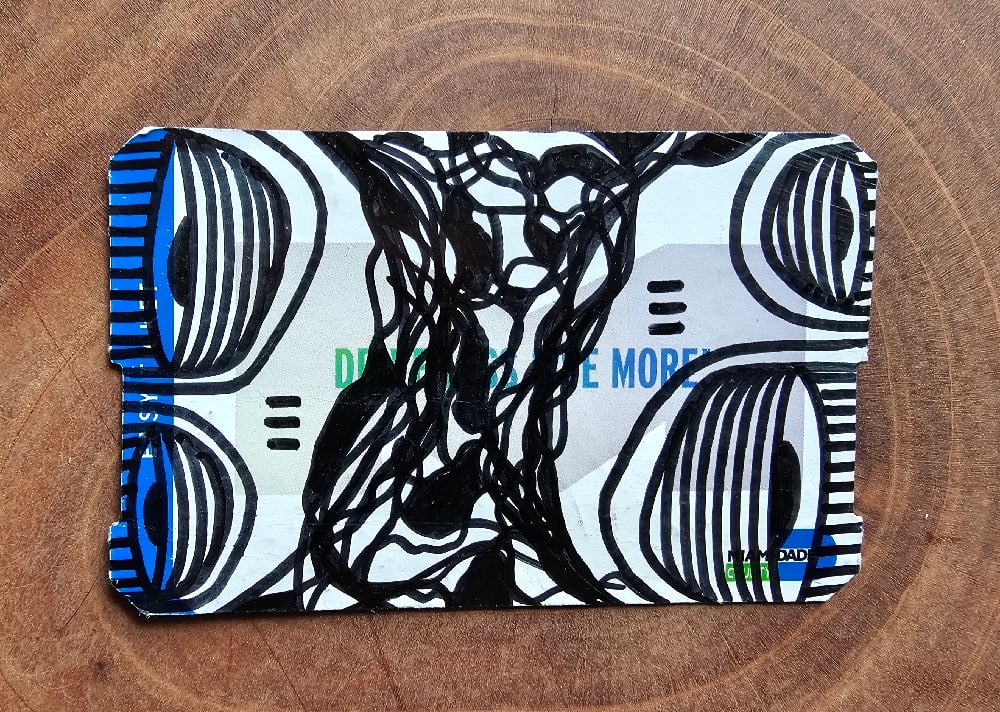 Image of Drawn on used metro card.