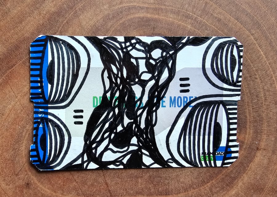 Image of Drawn on used metro card.