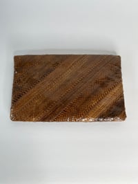 Image 3 of Snakeskin Leather Panel Clutch