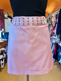 Image 5 of Baby Pink PVC Studded Mini Skirt 12