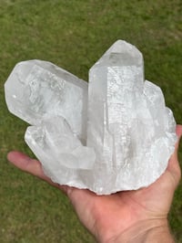 Image 16 of Natural Etched Faced Clear Quartz Points Cluster #2187