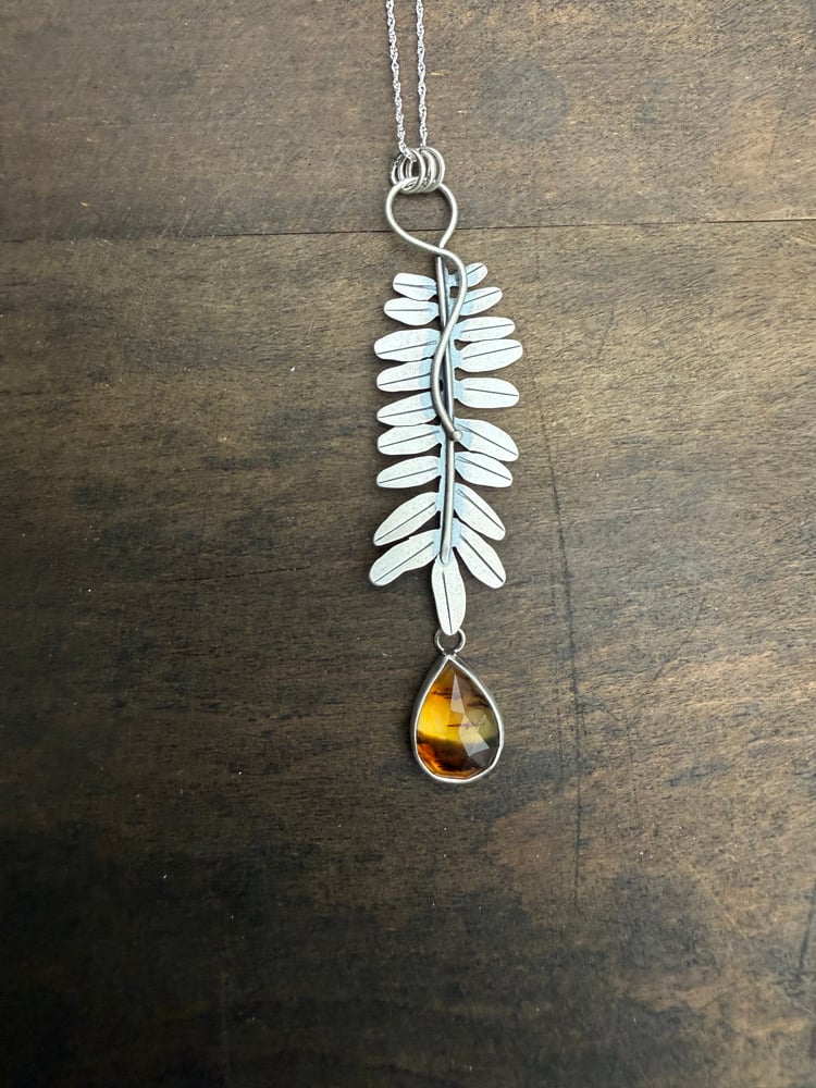 Image of Honey Locust Leaf Montana Agate Necklace