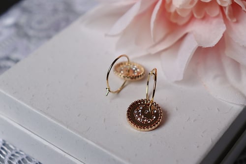 Image of Sparkly Moon Dainty Hoops
