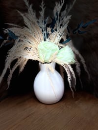 Image 6 of Green Whispers  White Vase