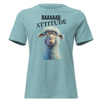 Image 1 of Women's Relaxed T-Shirt -Baaaad Attitude T-Shirt | Funny Sheep Sarcastic Humor Graphic Tee