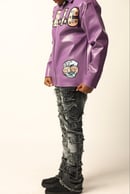 Image 5 of Purple Leather Coat