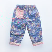 Image 2 of Reversible trousers- floral squiggle (ready to ship 6-9M)