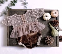 Image 1 of Newborn photo session body-dress| Bessie | brown