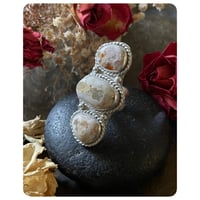 Image 1 of The Ishtar Ring - Triple Stack Mexican Cantera Opals and Sterling Silver
