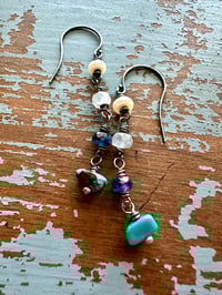 Image 3 of turquoise nugget and iolite dangle earrings