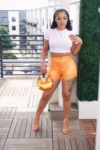 Image 2 of Metallic Booty Shorts Orange 