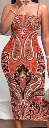 Image 1 of Sleeveless Vintage Printing Dress