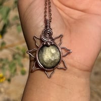 Image 1 of Gold Sheen Obsidian Sun/Flower Pendant 🖤✨